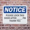 Signmission Please Lock This Door After _ Pm Thank You, 10 in W x Rectangle, Plastic OS-2PACK-NS-P-710-L-17520 - alternate 4
